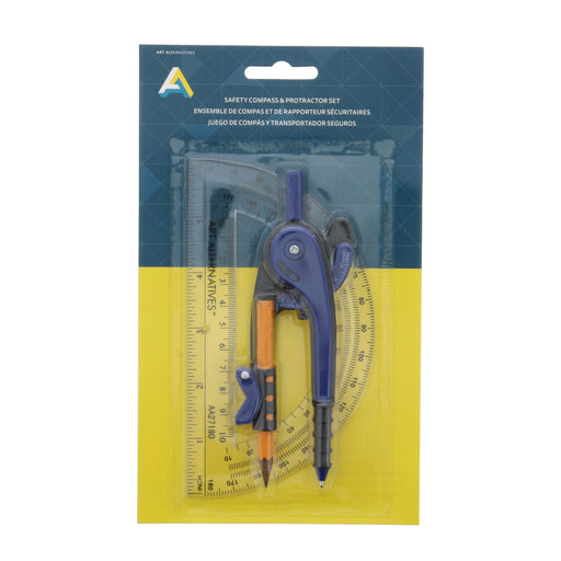 Art Alternatives Safety Compass & Protractor Set