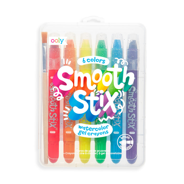 OOLY Smooth Stix Watercolor Gel Crayons, 6-Colors