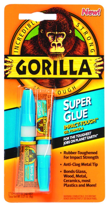 Gorilla Super Glue, .11 oz. Tube, 2/Pkg.