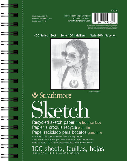 Strathmore Recycled Paper Pad, 400 Series, 100 Sheets, 5" x 8"