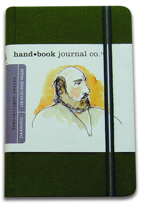 Global Art Handbook Travelogue Artist Journal, Pocket Portrait, 3.5" x 5.5", Cadmium Green