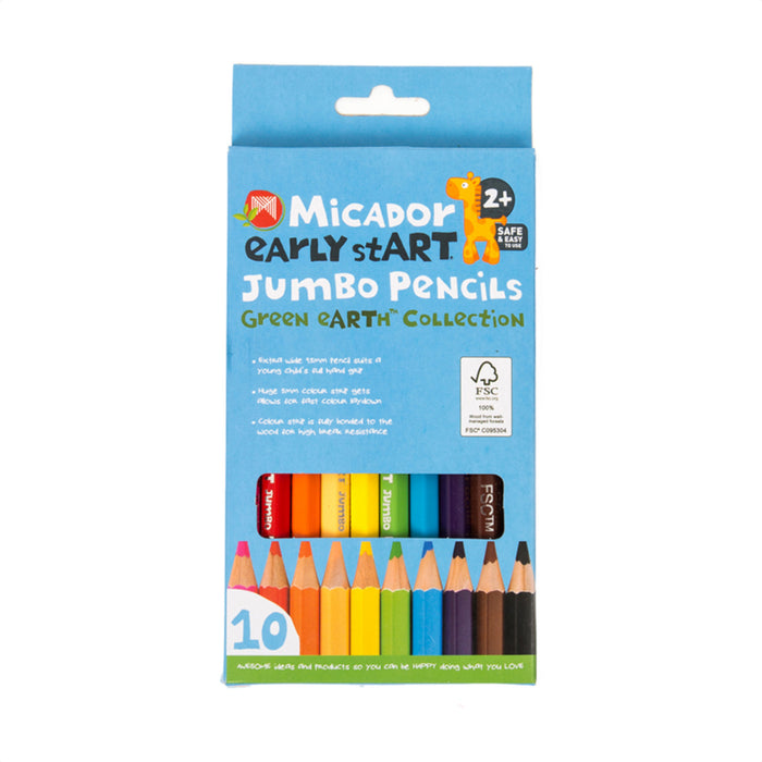 Micador early stART Jumbo Pencils, 10-Colors