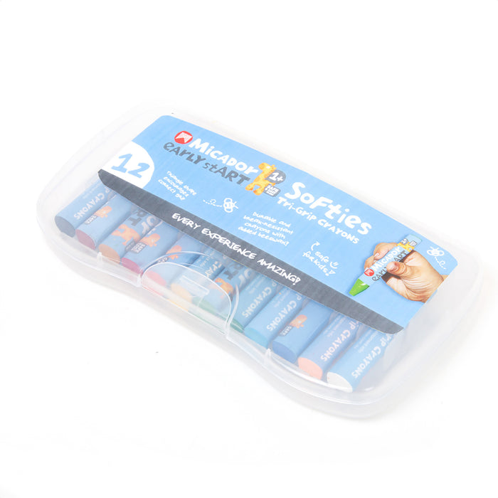 Micador early stART SoftiTri-Grip Crayons, 12-Crayon Case