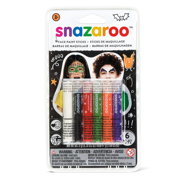 Snazaroo Face Painting Stick Set, 6-Colors, Halloween